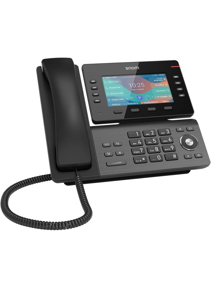 Snom هاتف سنام D862 VOIP المكتبي، شاشة ملونة IPS بحجم 5 إنش، اتصال USB 2.0، 8 مفاتيح وظائف قابلة للبرمجة، تحسين تقليل الضوضاء - Image 1